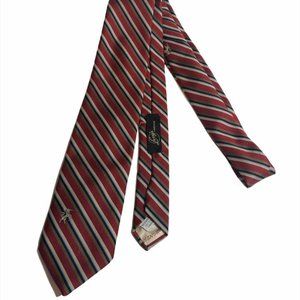 BRONZINI Red Tan Blue Stripe Tie Silk Blend Levy's Nashville Business Career